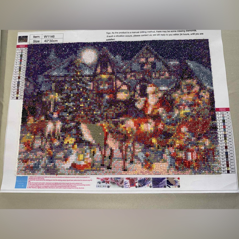 Christmas Diamond Art Poster 30 x 40 cm. New completed by cancer survivor